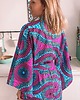 sukienki maxi damskie Kimono fioletowo-niebieskie Tripper