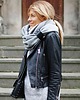 szale damskie Zimowy komin damski, duży komin oversize z zapinką skórzaną