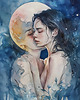 grafiki i ilustracje Bliźnięta, znaki zodiaku, grafika, akwarela