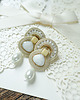 Biżuteria ślubna Elaine - beżowe kolczyki ślubne soutache