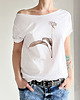 t-shirt damskie Botaniczna Biała oversize