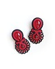 kolczyki soutache Kolczyki sutasz czerwono czarne sztyfty