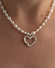 srebrne naszyjniki Naszyjnik Serce Otulenie perły