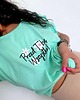 t-shirt damskie Miętowa koszulka  przed Tobą wszystko