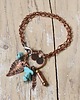bransoletki z kamieni naturalnych Bransoletka z oksydowanej miedzi i turkusu /5/ biżuteria handmade, rękodzieło
