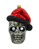 ozdoby choinkowe Bombka choinkowa: Czaszka Halloween w czapce Świętego Mikołaja: szara
