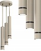 lampy wiszące Kaszmirowa lampa wisząca z czarnym paskiem 3-pkt Gu10 na kole