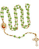 komunia - pozostałe Ręcznie robiony różaniec, zielony, złoty - ZAMÓWIENIE