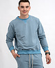 bluzy męskie Bluza męska basic  do V NIEBIESKA