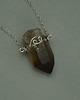 naszyjniki - inne Naszyjnik talizman duży surowy kwarc dymny wire wrapping