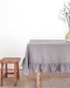 obrusy i serwetki Lniany obrus z falbanką TRUE GRAY