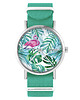 zegarki damskie Zegarek - Flaming, tropikalny - turkusowy, nylonowy