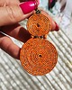 kolczyki soutache Kolczyki pomarańczowo złote koła bardzo lekkie