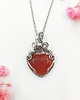 wisiory Naszyjnik Agat Serce stal chirurgiczna wisiorek handmade wirewrapping