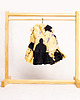 lalki Sukienka lniana dla laki boho 37 cm łaciata żółta