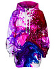 bluza z kapturem damska Bluza Oversize Tunika DR.CROW Akwarel Marble