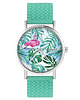 zegarki damskie Zegarek - Flaming, tropikalny - silikonowy, turkus