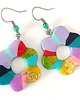 kolczyki z masy plastycznej Kolorowe kolczyki kwiaty
