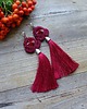 kolczyki soutache Bordowe - kolczyki sutasz z chwostami