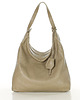 torby na ramię Torebka damska worek hobo bag skóra naturalna - beż taupe