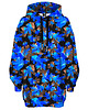 bluza z kapturem damska Bluza Oversize Tunika DR.CROW Blue Leaves