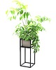 kwietniki Kwietnik Metalowy Stojak na kwiaty 60x24.5cm czarny LOFT