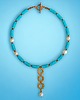 kolie LIMITOWANY naszyjnik : kolekcja summer ocean : PERŁY & LAWA turkusowa II