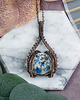 wisiory Miedziany wisiorek wire wrapping z kamieniem K2 #535