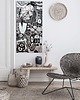 obrazy Ręcznie malowany 45x90 cm, srebrna wariacja pocałunku Klimta