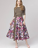 spódnice midi Spódnica rozkloszowana w malowane kwiaty