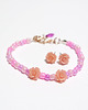 bransoletki - inne Komplet - Pudrowe różyczki - koraliki