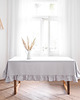 obrusy i serwetki Lniany obrus z falbanką  heavy linen LIGHT GRAY