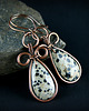 kolczyki wire wrapping Kolczyki wire wrapping z jaspisem dalmatyńskim