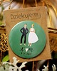 dodatki ślubne Magnes ślubny podziękowania para  - 90szt