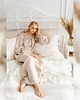 sukienki maxi damskie Lniana koszula nocna / boho koszula do pęt / 100% len