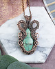 wisiory Miedziany wisiorek wire wrapping z szatukitem #527