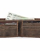 portfele męskie Mały Portfel Slim Wallet na Karty Zamszowy Brąz BW38
