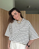 t-shirt damskie T-shirt Chillout ecru cream & black neck
