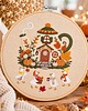 Ozdoby na ścianę Jesienne gąski,haft w tamborku ok 20 cm średnicy