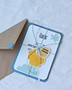 kartki scrapbooking Och, Misiu. Zaproszenia urodzinowe z pszczółką
