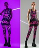 kombinezony damskie PINK TRIBAL - Kombinezon z efektem UV