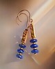 kolczyki z kamieniami EFEKTOWNE kolczyki : lapis lazuli, lawa :granat i złoto