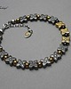 bransoletki z kamieni naturalnych Graphite - gold /flower/ - bransoletka