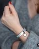 bransoletki skórzane silver/holo  love 17
