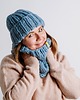 czapki damskie WOOLY Komplet czapka i komin  błękit