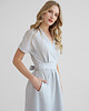 sukienki midi damskie Lniana Sukienka JASMINE LIGHT GRAY