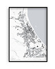 plakaty Sopot - mapa miasta  plakat z mapą Sopotu