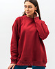 bluza bez kaptura damska Bluza basic ciepła ,,SEDA" bordo