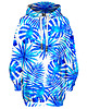 bluza z kapturem damska Bluza Oversize Tunika DR.CROW Blue Palms