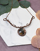kolie Miedziany naszyjnik wire wrapping z labradorytem #487